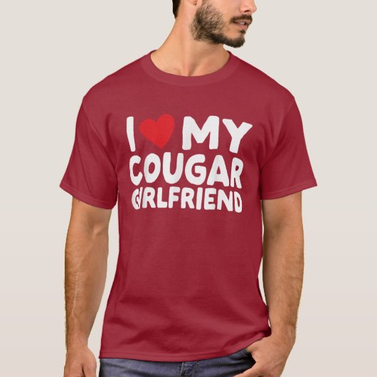 Ik hou van mijn Cougar Vriendin Funny Boyfriend T-shirt (Voorkant)