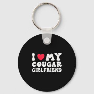 Ik hou van mijn cougar vriendin hart vriendin grap sleutelhanger