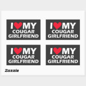Ik hou van mijn Cougar Vriendin Rechthoekige Sticker (Vel)
