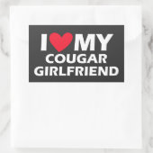 Ik hou van mijn Cougar Vriendin Rechthoekige Sticker (Tas)