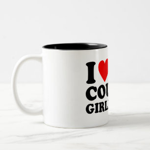 Ik hou van mijn cougar-vriendin -Tekstontwerp Tweekleurige Koffiemok