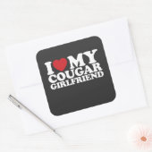 Ik hou van mijn Cougar Vriendin Vierkante Sticker (Envelop)