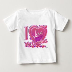 Ik hou van mijn Cousines roze/paars - hart