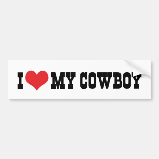 Ik hou van mijn cowboy Bumpersticker (Voorkant)