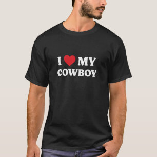 Ik hou van mijn cowboy grappige waardering hart t-shirt