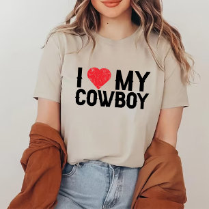 Ik hou van mijn cowboy Western country meisjes T-shirt