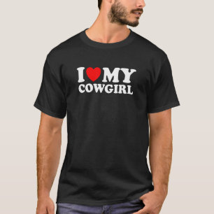 Ik hou van mijn cowgirl, ik hart mijn cowgirl minn t-shirt
