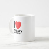 Ik hou van mijn CRAZY Boyvriend Women's T-Shirts.p Koffiemok (Voorkant links)
