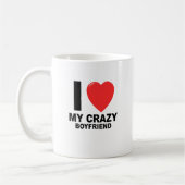 Ik hou van mijn CRAZY Boyvriend Women's T-Shirts.p Koffiemok (Links)