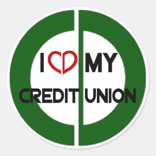 Ik hou van mijn Credit Union Sticker (Voorkant)