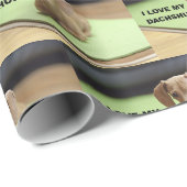 Ik hou van mijn crème teckel met afbeelding cadeaupapier (Rol Hoek)