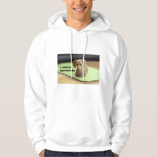 Ik hou van mijn crème teckel met afbeelding hoodie