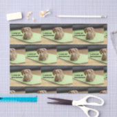 Ik hou van mijn crème teckel met afbeelding tissuepapier (Craft)
