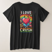 Ik hou van mijn crush grote maat t-shirt (Design achterkant)
