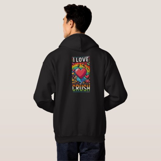Ik hou van mijn crush hoodie (Achterkant volledig)