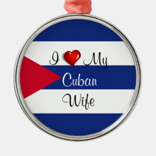 Ik hou van mijn Cubaanse vrouw - vlag van Cuba Metalen Ornament