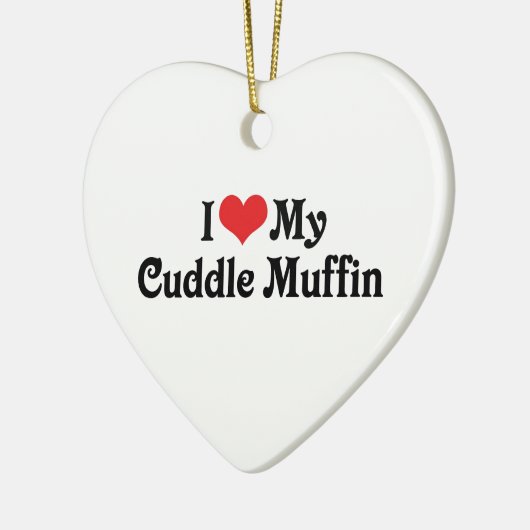 Ik hou van mijn Cuddle Muffin Keramisch Ornament (Links)