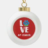 IK HOU VAN MIJN CUNUCU KERSTVERSIERING KERAMISCHE BAL ORNAMENT (Voorkant)