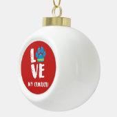IK HOU VAN MIJN CUNUCU KERSTVERSIERING KERAMISCHE BAL ORNAMENT (Rechts)