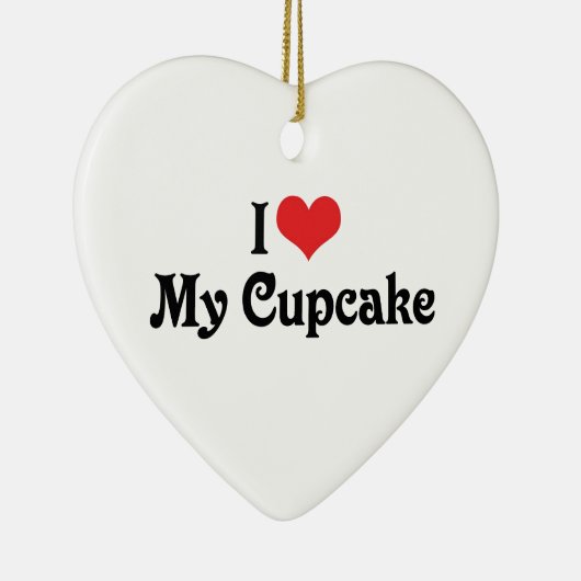 Ik hou van mijn Cupcake Keramisch Ornament (Rechts)