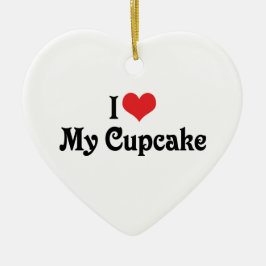 Ik hou van mijn Cupcake Keramisch Ornament