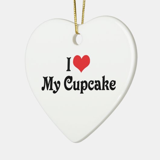 Ik hou van mijn Cupcake Keramisch Ornament (Links)