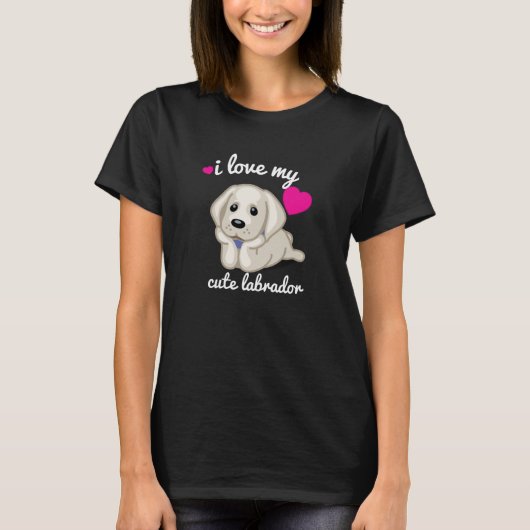 Ik hou van mijn Cute Labrador Black Woman t shirt (Voorkant)