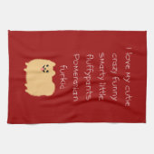 Ik hou van mijn Cutie Crazy Funny Smarty... Pommer Theedoek (Horizontaal)