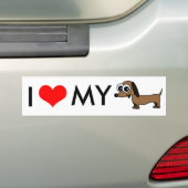 Ik hou van mijn Dachshund Bumpersticker (Op auto)