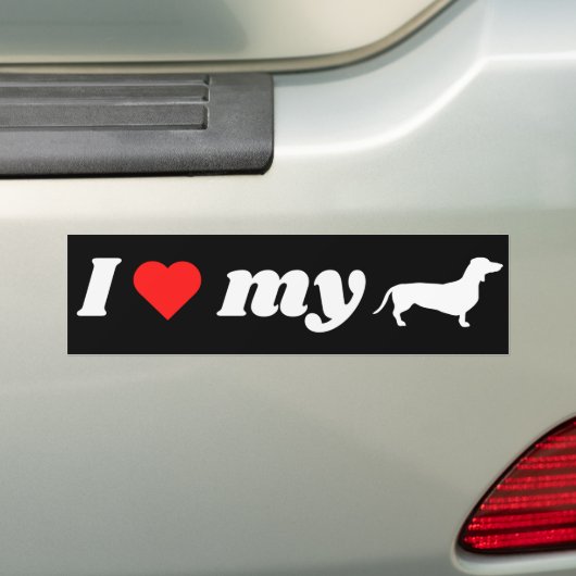 Ik hou van mijn Dachshund Bumpersticker (Op auto)