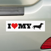 Ik hou van mijn Dachshund Bumpersticker (Op auto)