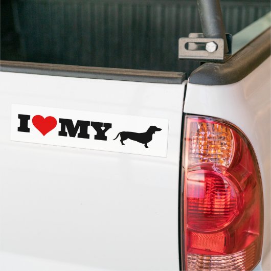 Ik hou van mijn Dachshund Bumpersticker (Op Truck)