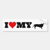 Ik hou van mijn Dachshund Bumpersticker (Voorkant)
