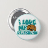 Ik hou van mijn Dachshund Button (Voorkant /achterkant)