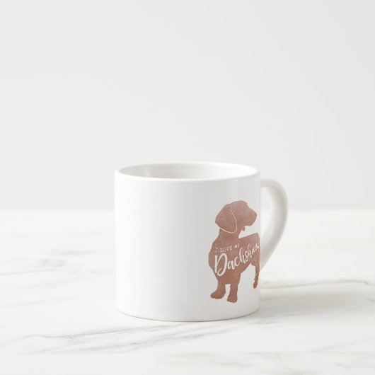 Ik hou van mijn Dachshund Doxie Teckel Wiener Espresso Kop (Voorkant rechts)