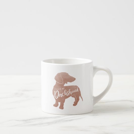 Ik hou van mijn Dachshund Doxie Teckel Wiener Espresso Kop (Rechts)