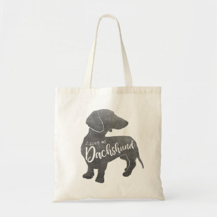 Ik hou van mijn Dachshund Doxie Teckel Wiener Tote Bag