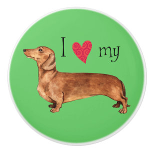 Ik hou van mijn Dachshund Keramische Knop