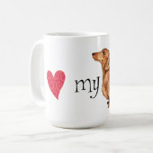 Ik hou van mijn Dachshund Koffiemok (Voorkant links)