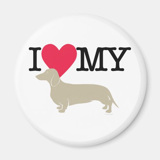 Ik hou van mijn Dachshund. Magneet (Voorkant)