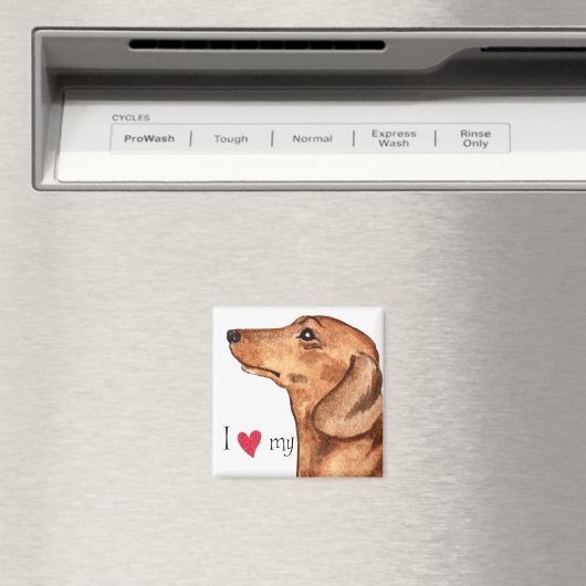 Ik hou van mijn Dachshund Magneet (Insitu (Vaatwasser))