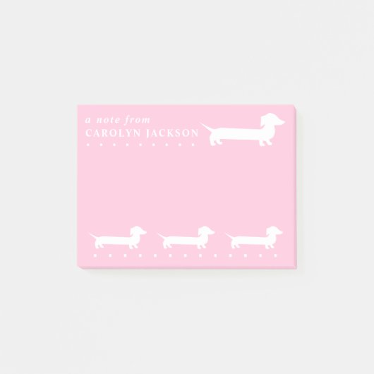 Ik hou van mijn  dachshund roze post-it® notes (Voorkant)