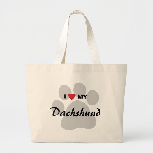 Ik hou van mijn dachshund-schilderwerk grote tote bag (Voorkant)