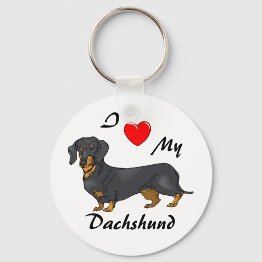 Ik hou van mijn Dachshund Sleutelhanger (Voorkant)