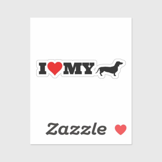 Ik hou van mijn Dachshund Sticker (Vel)