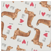 Ik hou van mijn Dachshund Stof (Close Up)