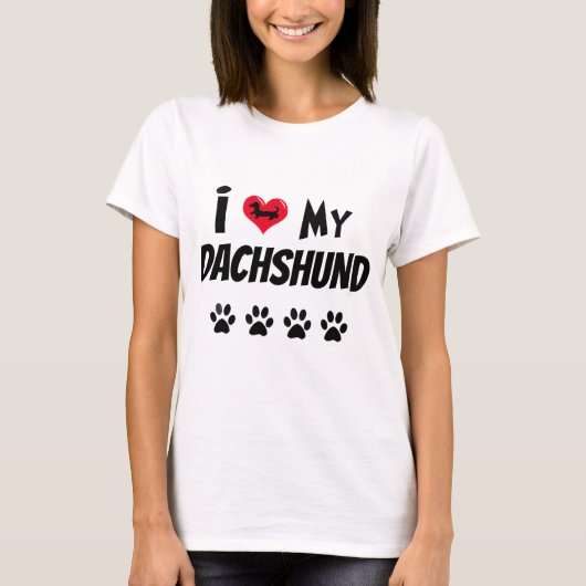 Ik hou van mijn Dachshund T-shirt (Voorkant)