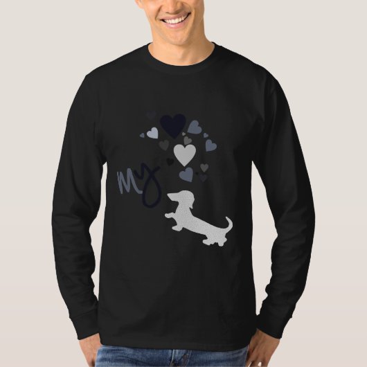 Ik hou van mijn Dachshund. T-shirt (Voorkant)