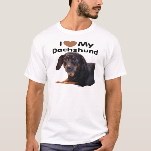 Ik hou van Mijn Dachshund T-shirt (Voorkant)