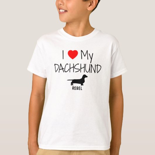 Ik hou van mijn Dachshund T-shirt (Voorkant)